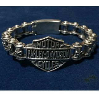 8 " Very Cool Harley Davidson Chain Bracelet Sterling Silver 925 Motorcycle 92 G