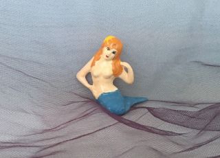 Vintage Naughty Nude Mermaid Bathing Beauty Bisque Figurine Aquarium Fish Bowl