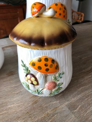 Merry Mushroom canister set 1976 Sears Roebuck & Butter Dish 4