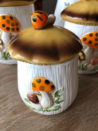 Merry Mushroom canister set 1976 Sears Roebuck & Butter Dish 5