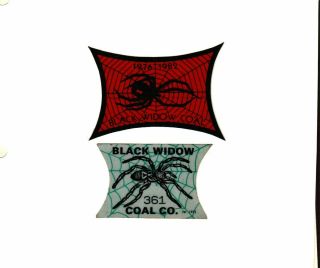 Set Of 2 Black Widow Coal Co.  1 Has A Serial Coal Mining Sticker 195
