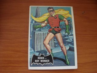 Vintage 1966 Batman Trading Card 2 Robin Boy Wonder Cond