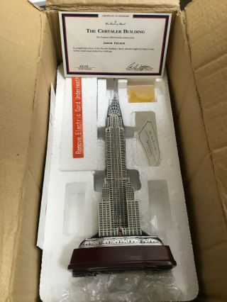 Rare Led Lit Danbury Chrysler Building With Box And