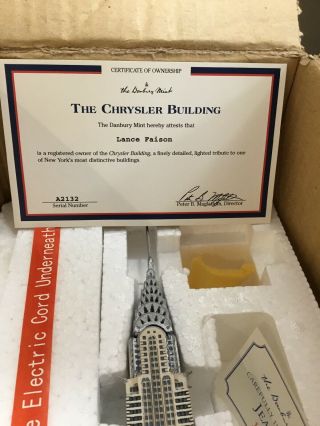 Rare LED Lit Danbury Chrysler Building With Box And 2