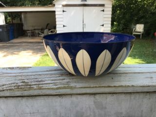 Blue Vintage Cathrineholm Enamelware Lotus Bowl 7” (18 Cm)