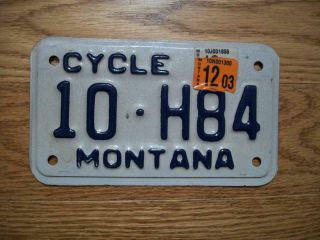 Single Montana License Plate - 2003 - 10 - H84 - Motorcycle