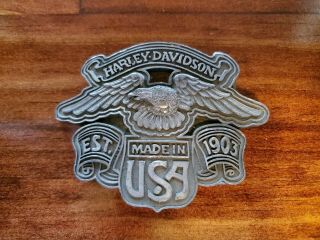 Vintage Harley - Davidson Motorcycles Made In Usa Est.  1903 Eagle Belt Buckle 80s