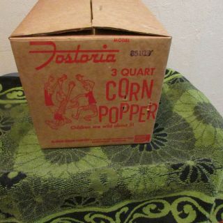 Vintage Fostoria,  Mcgraw - Edision 3 Quart Popcorn,  Corn Popper 85103