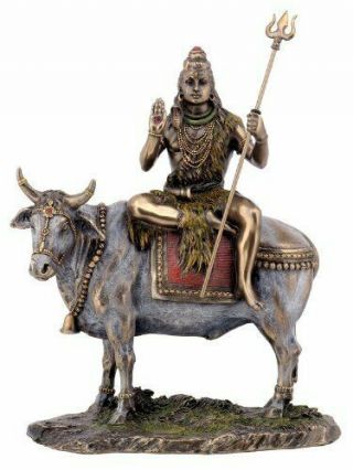 9.  75 Inch Shiva On Nandi The Bull Statue Sculpture Figurine Eastern Deity Figure