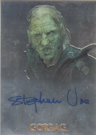 Lord Of The Rings Lotr Trilogy Autograph Card Stephen Ure As Gorbag