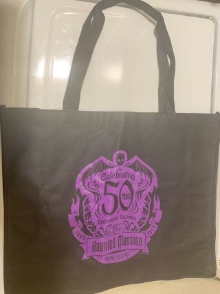 Disneyland Haunted Mansion 50th Event Logo Pin LE 999,  Tote Bag & Map 6