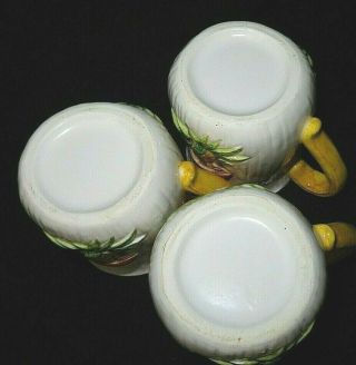 3 Vintage Merry Mushrooms Coffee Mugs Sears Orange & Brown Ceramic 4