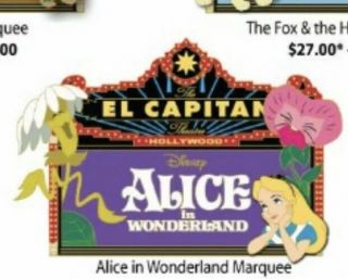 Disney D23 Expo 2019 Dssh Dsf El Capitan Theatre Marquee Alice In Wonderland Pin