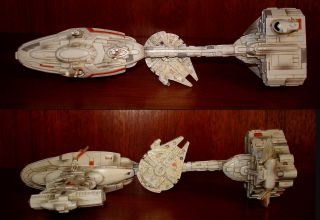 STAR WARS MEDICAL FRIGATE W/ MILLENIUM FALCON - RESIN MODEL - HAND MADE 5