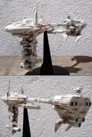 STAR WARS MEDICAL FRIGATE W/ MILLENIUM FALCON - RESIN MODEL - HAND MADE 7