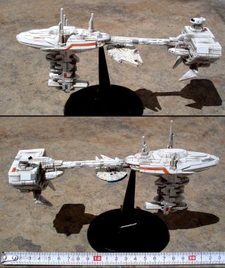 STAR WARS MEDICAL FRIGATE W/ MILLENIUM FALCON - RESIN MODEL - HAND MADE 8