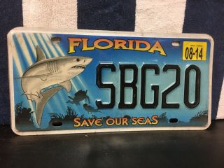 2014 Florida “save Our Seas” License Plate