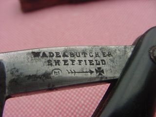 Antique Wade And Butcher Sheffield Wide Bladed Straight Razor For Barber’s Use