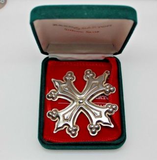 Reed & Barton Sterling Silver Christmas Snowflake Ornament 1998 W/box