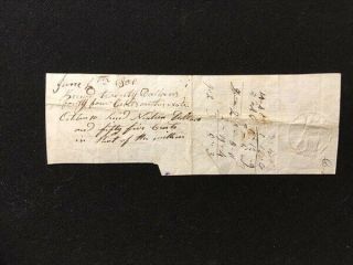 1799 MASSACHUSETTS HANDWRITTEN PROMISSORY NOTE WITH 10¢ EMBOSSED REVENUE 4