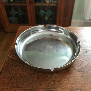 6.  5 " Vintage Leif Weissmann Made In Norway Stainless Steel Ashtray Mid Century