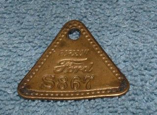 Vintage Ford Metal Tool Tag Fordson Tractor Industrial Keychain