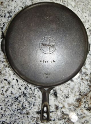 Griswold 704 A 8 Cast Iron 10 1/2 " Skillet Small Logo Vtg Antique Cleaned/flat