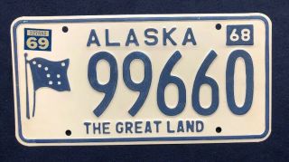 1968 Alaska License Plate “the Great Land”
