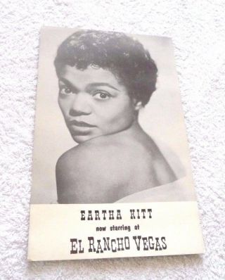 Real Photo Card Eartha Kitt El Rancho Vegas 1950 