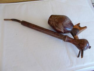 Very Large Nicely Carved German Wooden Pipe - Circa 1920 / 1930 