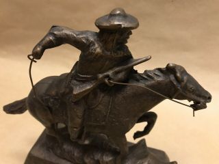 Vintage Winchester Cast Bronze Horse and Cowboy Heavy Advertising Statue Figure 3