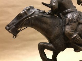 Vintage Winchester Cast Bronze Horse and Cowboy Heavy Advertising Statue Figure 5