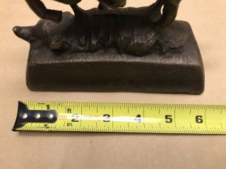 Vintage Winchester Cast Bronze Horse and Cowboy Heavy Advertising Statue Figure 8