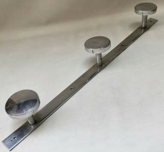 VINTAGE FRENCH MID CENTURY WALL MOUNTED CHROME COAT OR HAT RACK,  STORAGE HOLDER 3