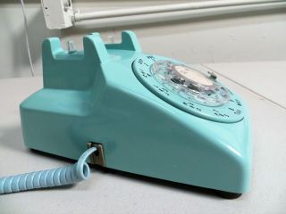 VINTAGE BLUE ROTARY DIAL PHONE DESK TELEPHONE WESTERN ELECTRIC BELL 5