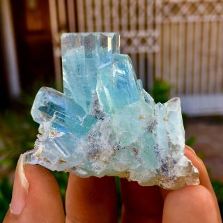 WoW 277 C.  T Top Class Damage Terminated Blue Color Aquamarine Bunch Crystal 3