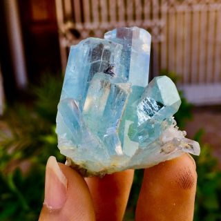 WoW 277 C.  T Top Class Damage Terminated Blue Color Aquamarine Bunch Crystal 4