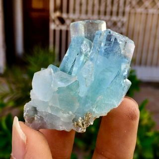 WoW 277 C.  T Top Class Damage Terminated Blue Color Aquamarine Bunch Crystal 5