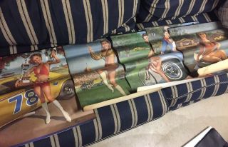 5 Rare Napa Elvgren Pin - Up Girl Calendar Art 1960s Muscle Cars Good Girl Art