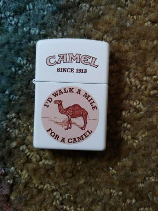 Camel Zippo Lighter Walk A Mile Creme