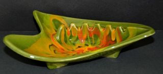 California Pottery Ashtray Cal Style 2917 Green Orange Red Yellow 4
