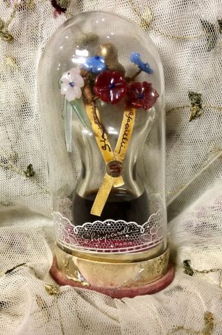 Vintage Schiaparelli Shocking Perfume Bottle Torso With Flowers Dome