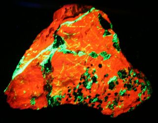 Willemite,  Calcite Fluorescent Minerals Sterling Hill Mine Near Franklin,  Nj