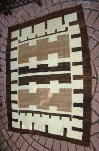 Antique Navajo Blanket All Natural Native American Rug 3