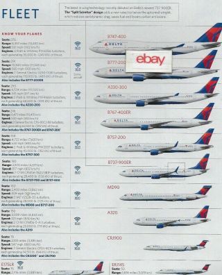 Delta Airlines Fleet Chart Know Your Planes 2016 747 - 400 To Erj145 Art