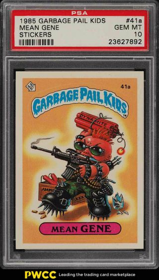 1985 Topps Garbage Pail Kids Stickers Mean Gene 41a Psa 10 Gem (pwcc)
