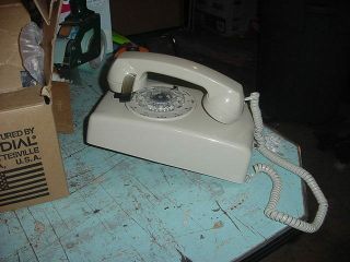Vintage 1990 Comdial Telephone Rotary Wall Phone Ash Old Stock Prop Decor
