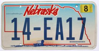 Nebraska 2011 Pioneer Conestoga Covered Wagon Graphic License Plate 14 - Ea17