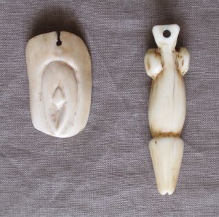 Old Female / Male Phallus Penis Pendants - early 1900 6