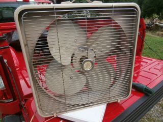 Vintage Frigid 3 Speed Reversible 20 " All Metal Box Fan With Thermostat